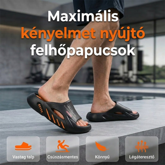 🔥 Csúszásmentes, vastag talpú, felhő alakú papucsok 🏖️🌊