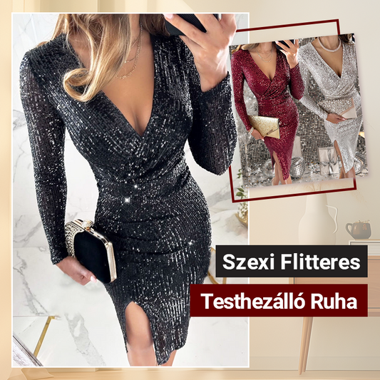 Szexi Flitteres Testhezálló Ruha