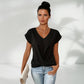 👚 Kényelmes, Rövid Ujjú Elegáns V-nyakú Póló