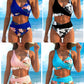 🌸Divatos, mintás, magas derekú bikini szett nőknek👙