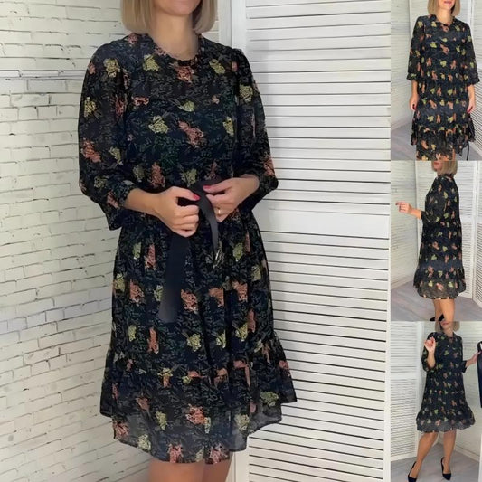 🔥Édes nyomtatott sifon ruha