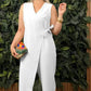 💖Női egyszínű, V-nyakú kötött jumpsuit