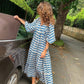 💖 Női Elegáns Puffos Ujjú Virágos Boho Maxi Ruha 👗