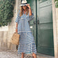 💖 Női Elegáns Puffos Ujjú Virágos Boho Maxi Ruha 👗