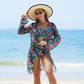 🌼 Női divat többszínű nyomtatott bikinis fürdőruha 3 részes készlet