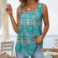 👚Női nyári ujjatlan, négyzet alakú nyakú mintás camisole felső