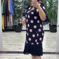 👗✨ Női Pöttyös Ráncolt Foltvarrott Ruha