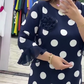 👗✨ Női Pöttyös Ráncolt Foltvarrott Ruha
