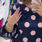 👗✨ Női Pöttyös Ráncolt Foltvarrott Ruha