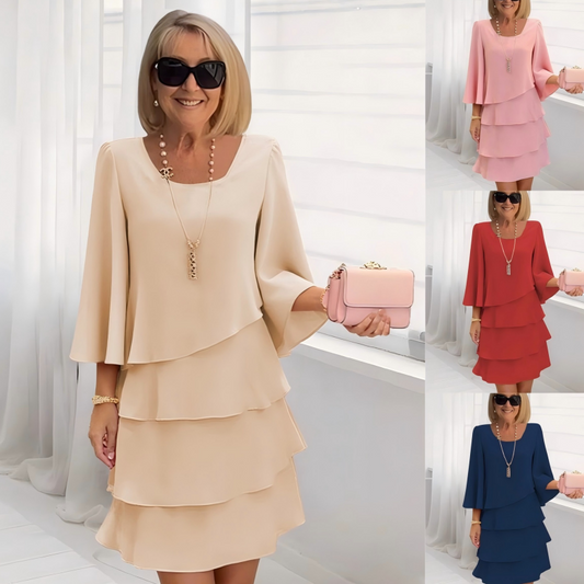 🌸Női karcsúsító sifon torta ruha