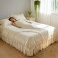 🛌 Romantikus Fodros-Csipkés Ágytakaró Szett (3 részes) – Elegancia és Kényelem