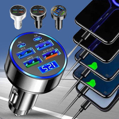 🔥6-Portos autós szivargyújtó töltő adapter