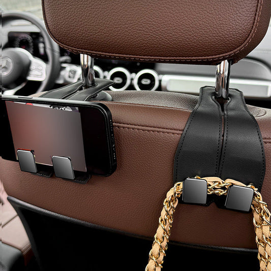 🚗🛠️ 8 000+ sofőr használja –💪 Autóülés háttámla tároló kampó – 25 kg teherbírás, károsodásmentes, több helyre szerelhető, prémium PU bőr ✨