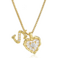 💖 ✨ Szív alakú betűs nyaklánc cirkónia kövekkel – Személyre szabott monogram, titán acél lánc 💍